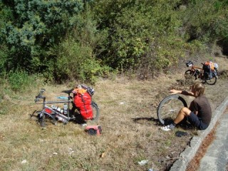 Eerste lekke band/ first flat tire