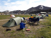 Drukke/ busy camping Lanmannalaugar